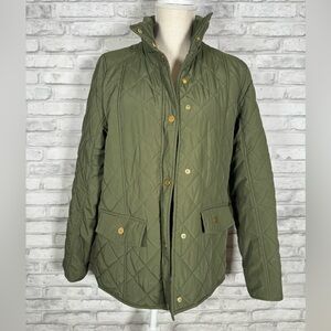 Troy Burch English Green Classic Quilted Puffer Jacket